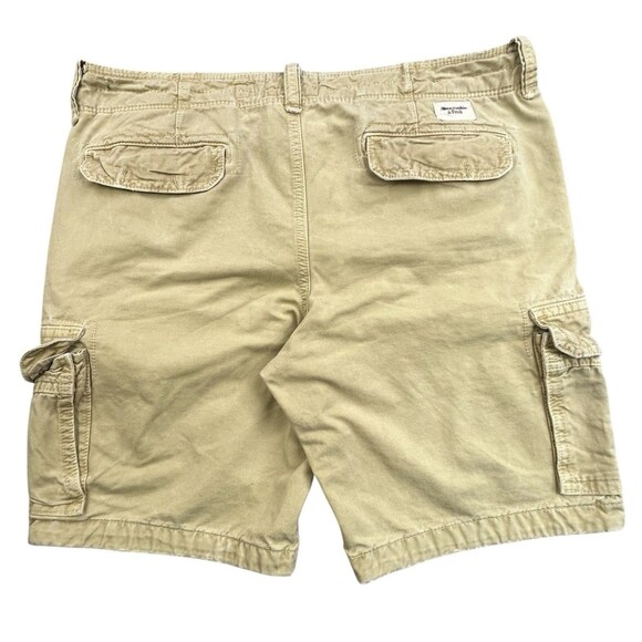 Abercrombie Fitch Cargo Shorts Men 38 Khaki Tan Heavy Distressed Paratrooper Y2K - Picture 9 of 14
